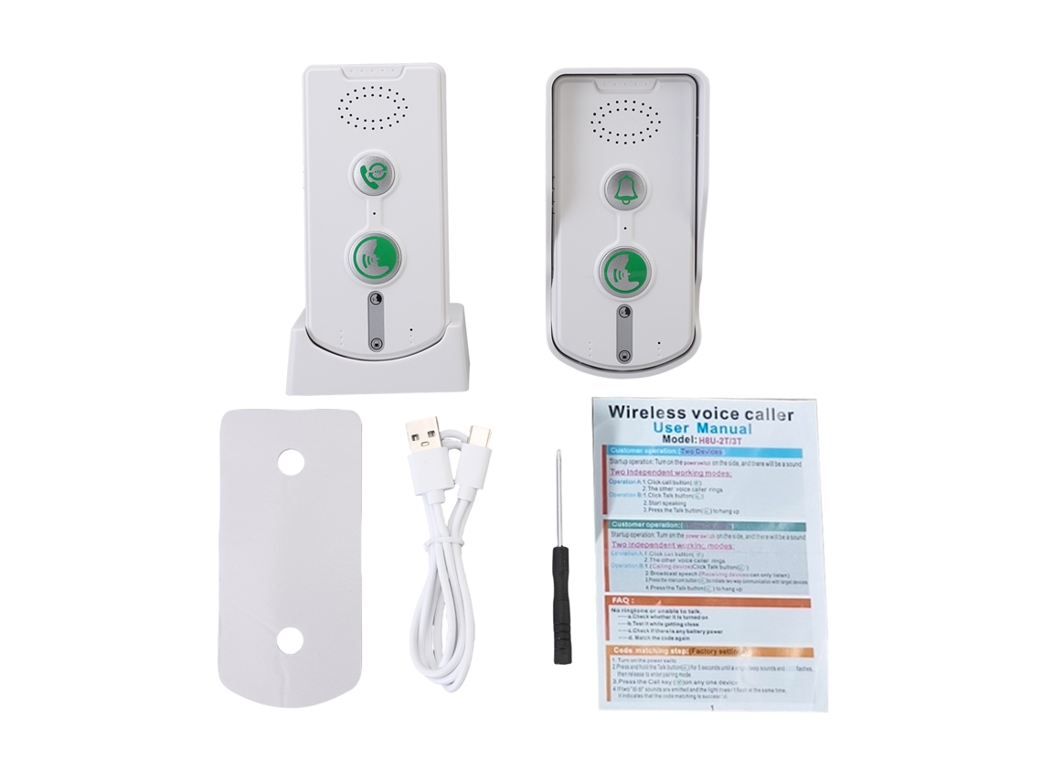 Interfone sem fio Campainha (Kit de comunicação duplex para dois com voz ao vivo)