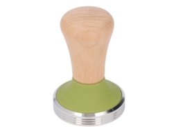 Prensa De Café Em Madeira Faia Com Cabo, Para Pó Base Aço Inoxidável Iniciantes E Baristas, Verde 58 Mm