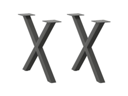 Vidaxl Pés Para Mesa De Centro Em Formato De X, 2 Peças, Antracite, 50x (42-43) Cm, Aço