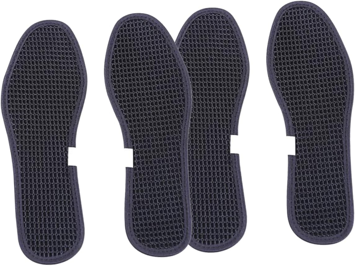 2 Pares De Palmilhas Bambu Para Cuidados Com Os Pés, Almofadas Antiderrapantes Para Calçados, Pretas, Para Atividades