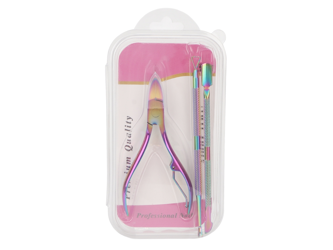 Kit De 3 Ferramentas De Cuidado Com Unhas Em Aço Inoxidável - Remoção De Cutículas, Empurrador E Scraper Profissional Para Mãos E Pés