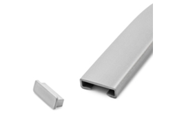 Tampa De Extremidade Quest Para Corrimão Pvc 40x8 Mm, Prateado