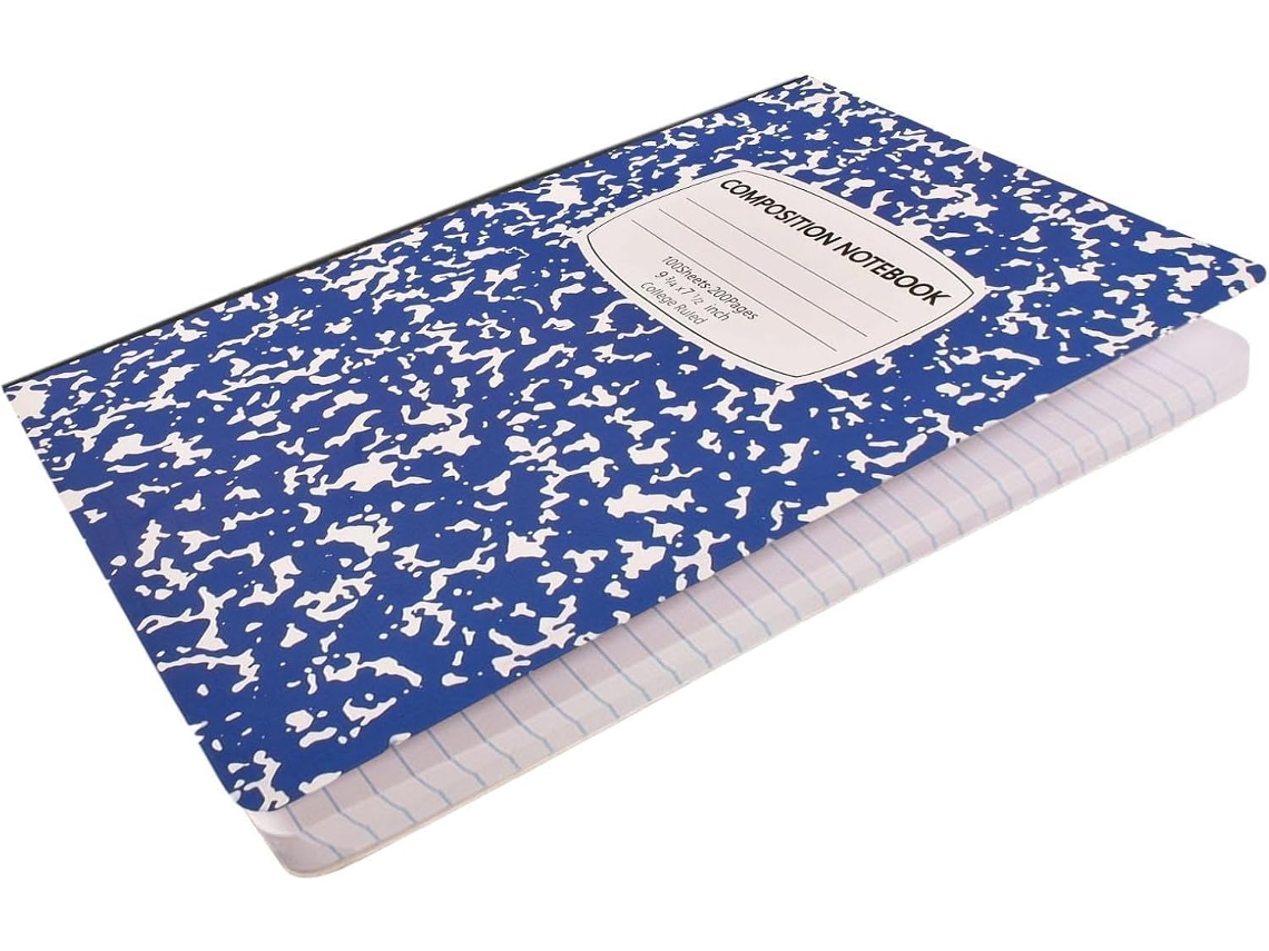 Cahier De Composition À Grands Carreaux 100 Feuilles Couverture Marbrée