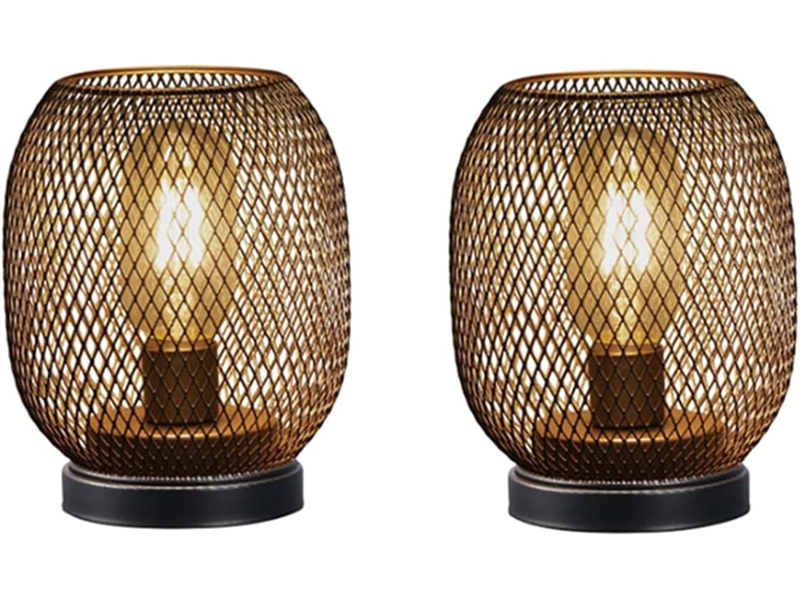Lanterna de metal com LED e bateria, luminária de mesa redonda para decoração de interiores, ideal para casamentos, festas e eventos.