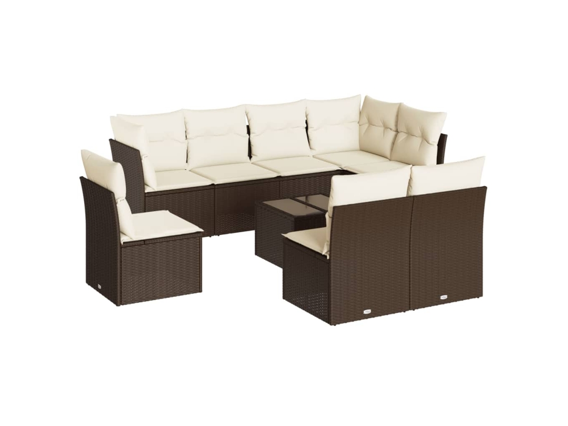 Garden Sofa Set, Garden Sofa Sets Vidaxl Marrom Rattan / Vime (n/a)