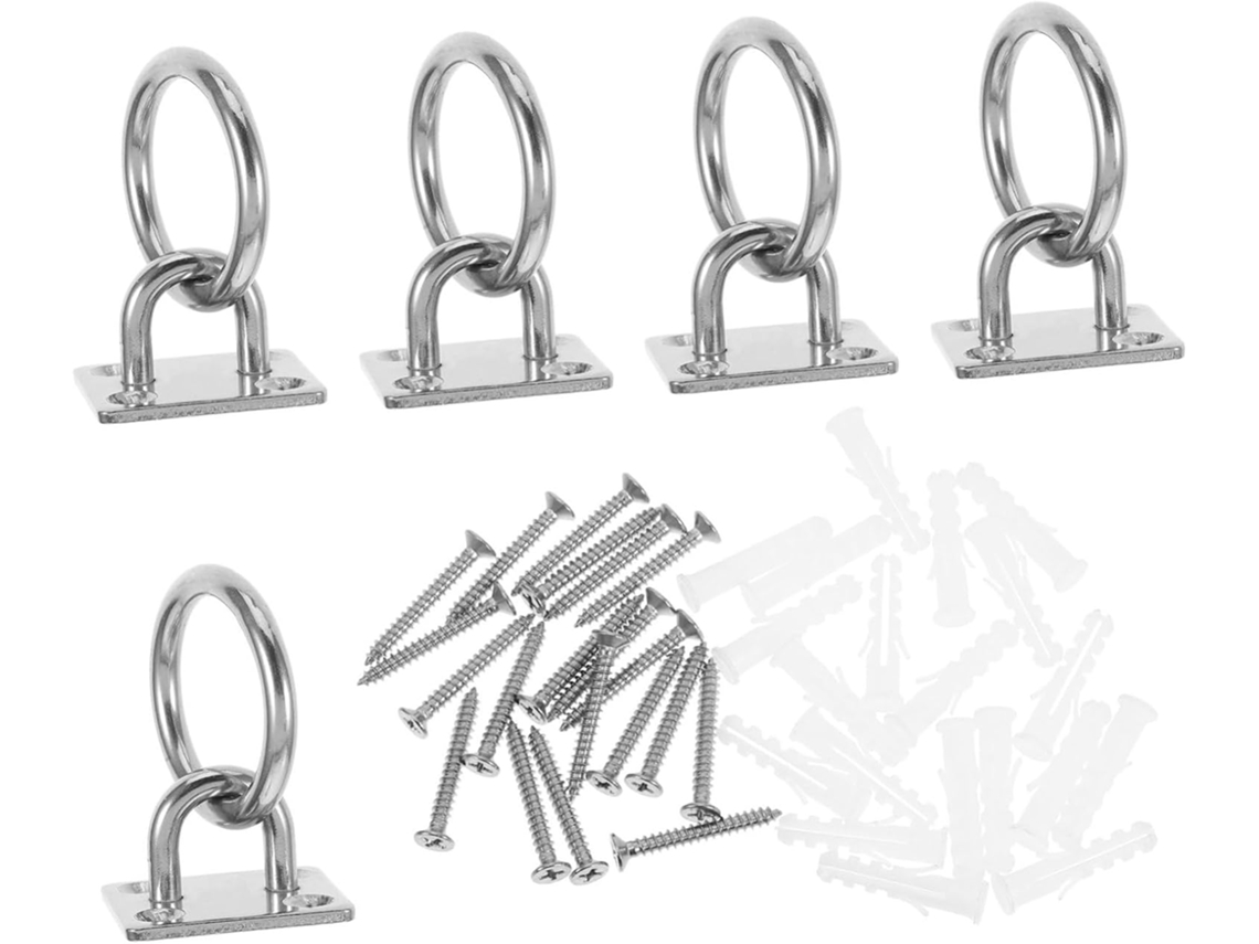 Conjunto De 5 Ganchos Trava Porta, Aço Inoxidável Reforçados Para Mont