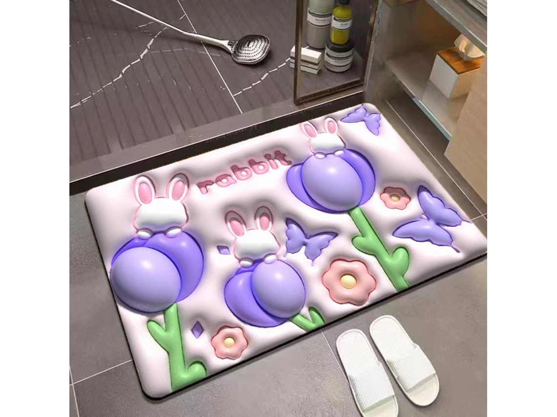 Tapete de Banho LUUCOZK Antiderrapantes Absorventes Secagem Rápida Banheiro Poliéster Multicor (lamadediatomáceasde60x90cm)