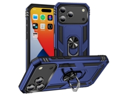 Capa Híbrida À Prova De Choque Para Iphone 17 Pro Com Anel Azul