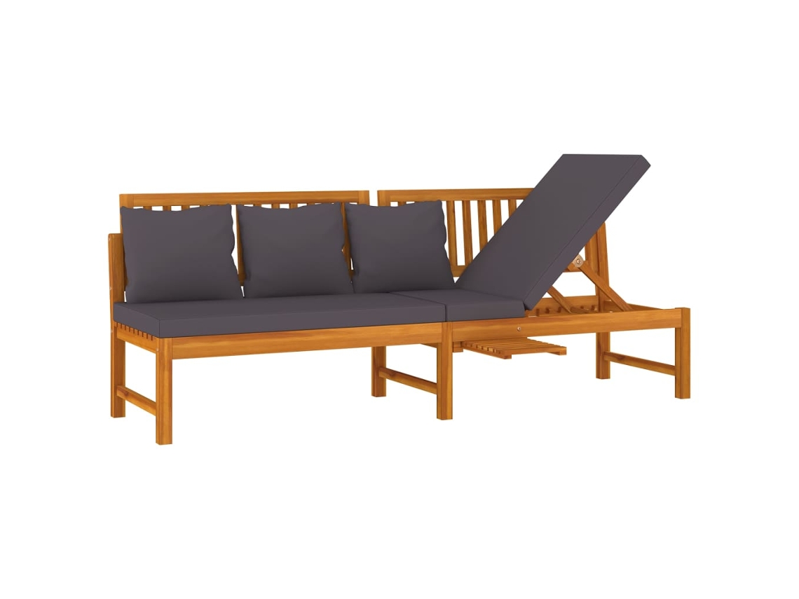 Maison Exclusive - Sofá-cama Com Almofadão 200x60x75 Cm Pinho Maciço Cinza