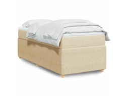 Vidaxl Cama Com Molas/colchão 80x200 Cm Tecido Cor Crème