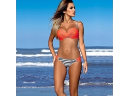 2026 traje de Banho Bikini para Mulher com Recheio Push up de Poliéster Tamanhos S M L XL