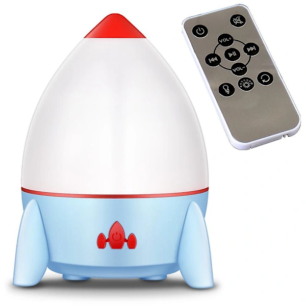Projetor De Estrelas Com Lâmpada Giratória Em Formato Foguete, Controle Remoto E 6 Lâmpadas Para Projetor De Sonhos. Caixa Música Starlight Azul