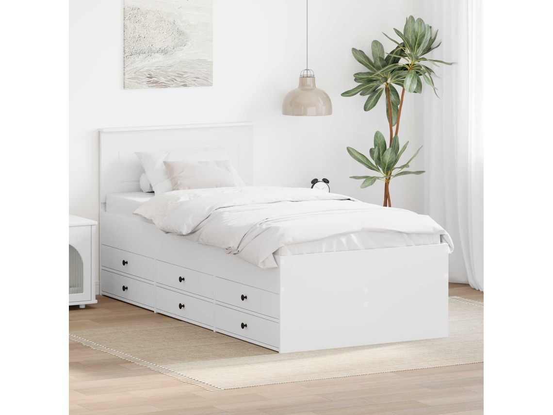 Vidaxl Sofá-camas Branco E Preto 75 X 190 Cm Derivados De Madeira