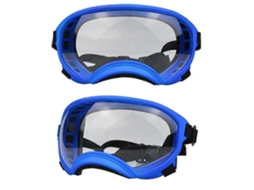 Óculos para Cães Anti-UV, Resistente a Impactos, Ajustável, Elástico, Filhotes, Óculos para Cães Grandes, Respiráveis, Azul e Transparente