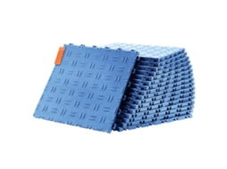 Conjunto De Pisos Antiderrapantes E Flocos De Chão Industriais Em Pp Azul Para Garagens E Oficinas Tekmaquinas