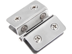 Conjunto De 4 Dobradiças Porta Vidro 180 Graus, Ajustáveis, Com Clipe De Dupla Face Em Aço Inoxidável, Para Armários E