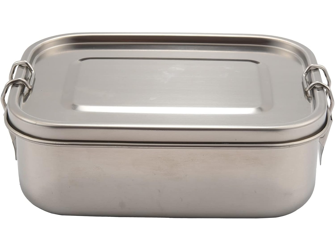 Recipiente Para Alimentos Em Aço Inoxidável Com Fechos De Segurança E Design À Prova Vazamentos, Marmita De 800ml Para