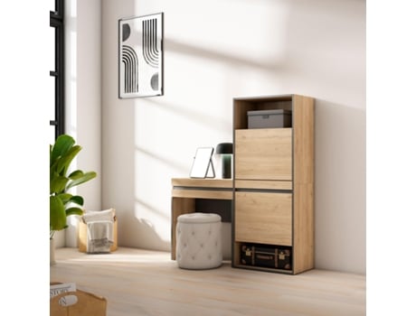 Sapateira 130X145X35 Cm para Quarto Dormitório Toucador Carvalho SKRAUT HOME