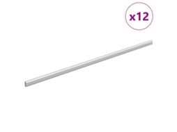 Vidaxl Viga De Closet 12 Pcs Prateado 764 X 15 X 29 Mm