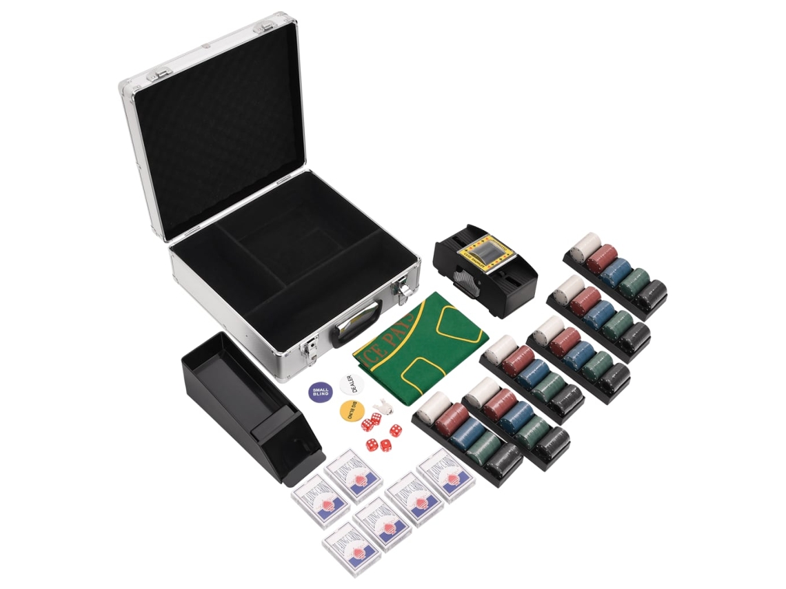 Vidaxl Conjunto De Fichas De Póquer 600 Pcs 4 G