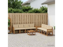 Vidaxl Conjunto De Sofás Para Exterior 9 Pcs Natural E Bege