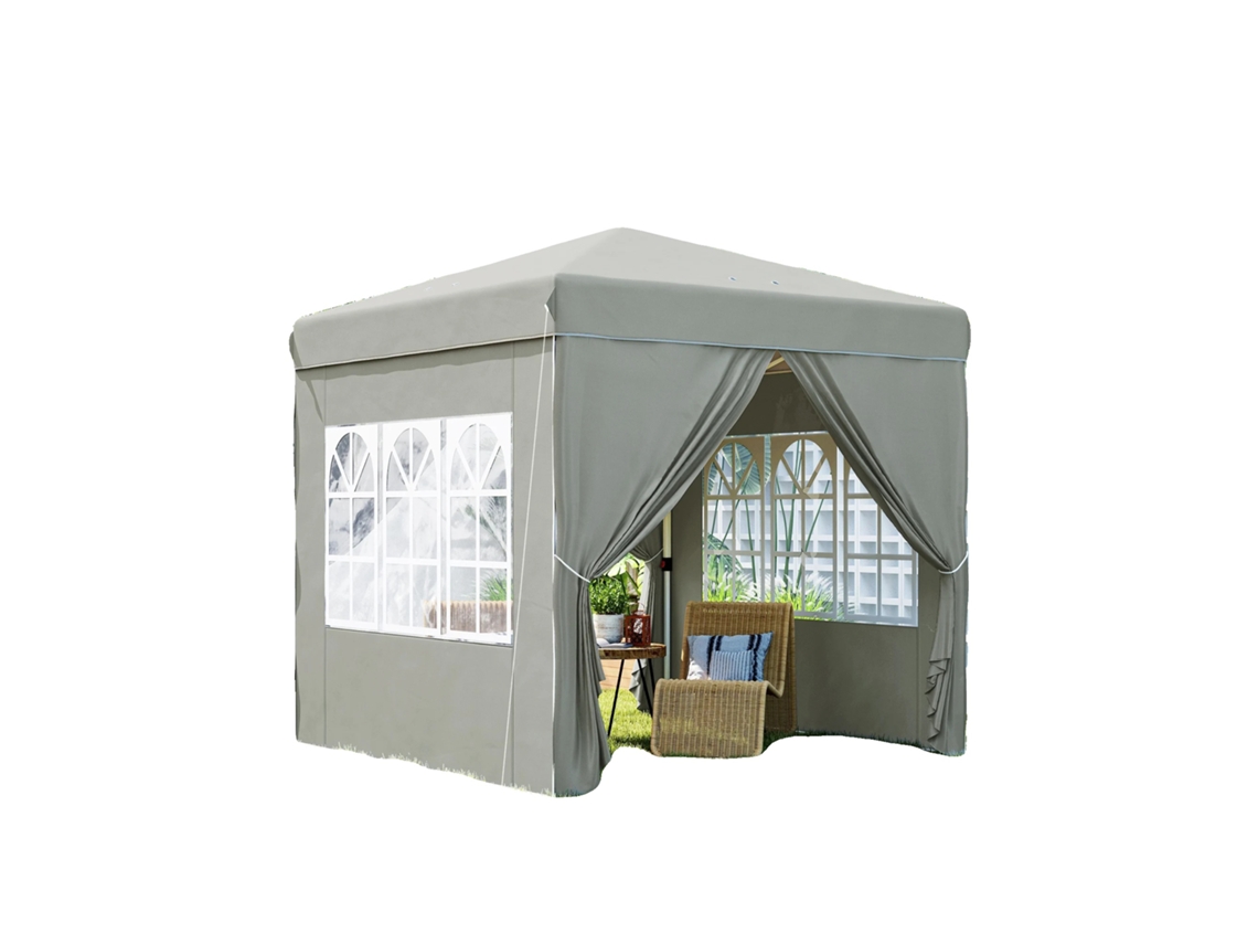Tenda Gazebo, Proteção Uv, Montagem Fácil, Cinza Claro, 248x248x270 Cm