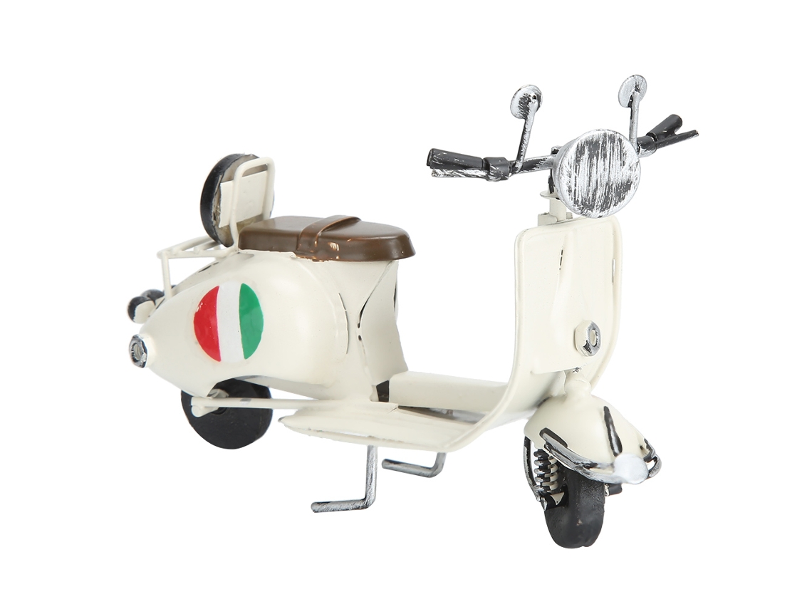 Moto de Ferro Estilo Retro Decorativa Branca para Lar