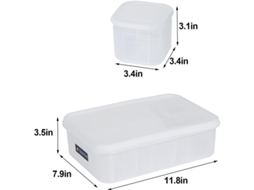 Recipiente para geladeira Rebe com 6 compartimentos herméticos removíveis para frutas, legumes, carnes e peixes.