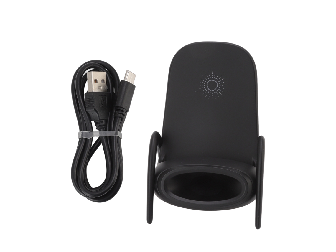 Suporte de Carregamento Sem Fio Mali com Amplificador, compatível com iOS, Android, Samsung, Preto