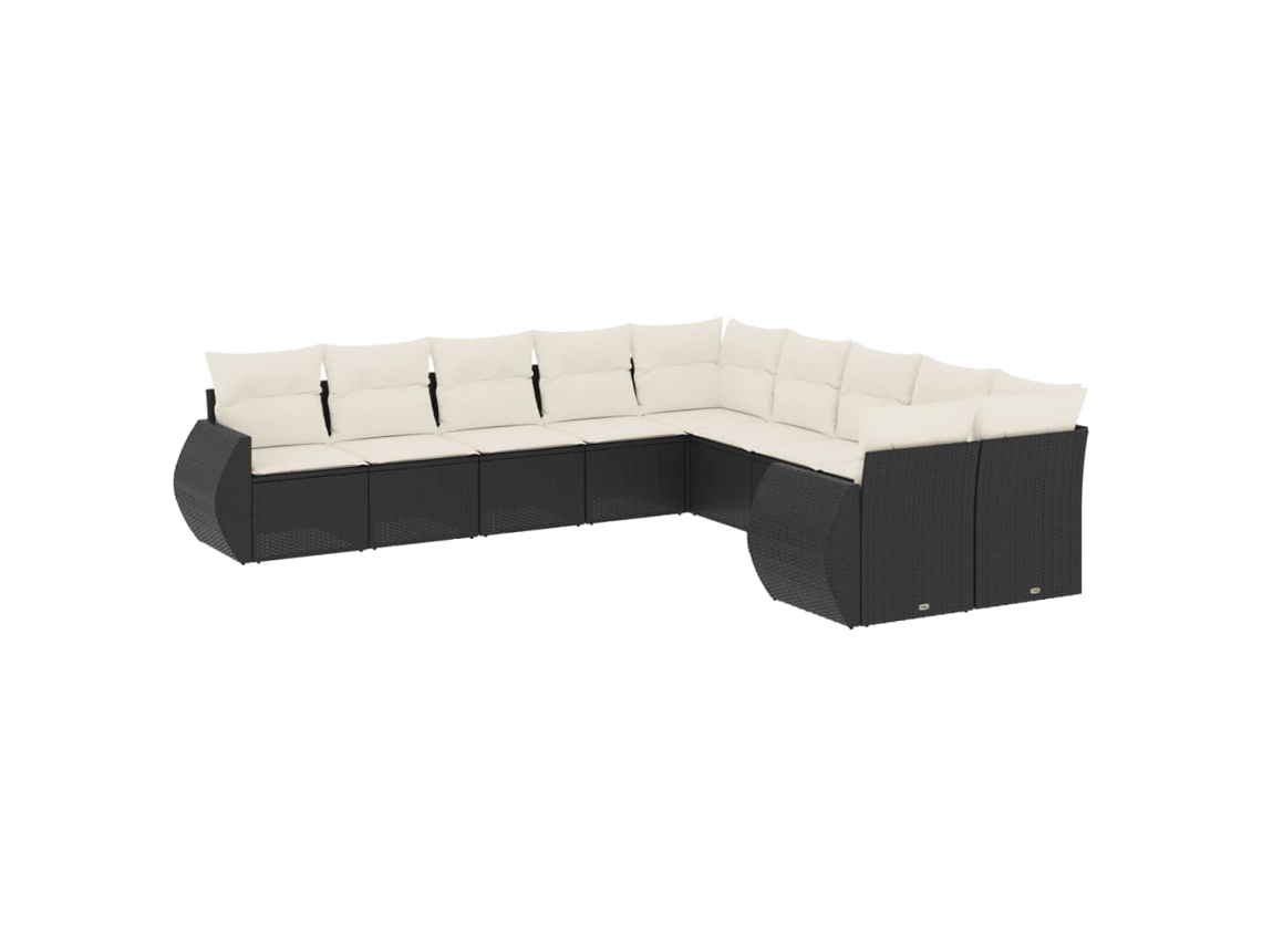 Garden Sofa Set, Garden Sofa Sets Vidaxl Preto Rattan / Vime (n/a)