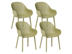 Juego De Sillas Para Interior Y Exterior Beliani Tiggiano De Polipropileno Verde 58x51x85