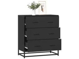 Vidaxl Aparador 68x35x76 Cm Derivados De Madeira/metal Preto