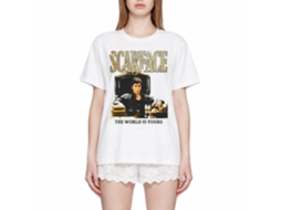 Rockinstone Scarface Movie Desk Sit White Adult T-shirt Size:xl