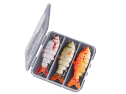 Isca de Pesca para Bass Trout 6 Segmentos com Gancho Triplo