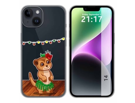 Capa para iPhone 14 (6.1) TUMUNDOSMARTPHONE Desenhos Transparente Suricata Multicor