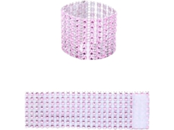50 Unidades De Anéis De Guardanapo De Plástico Rosa