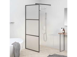 Vidaxl Divisória De Chuveiro 80x195 Cm Vidro Opaco Esg Preto