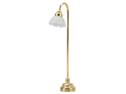 Mali lâmpada de Chão Miniatura para Casinha de Bonecas 1/12 Escala Mobília Decorativa Dourada Flor