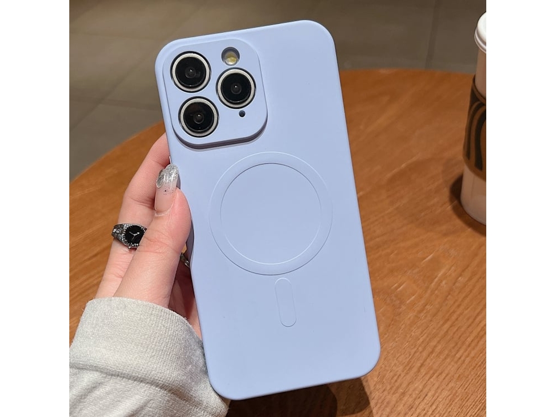 Capa Magsafe Para Iphone 11 Pro Max - Silicone Líquido Com Cor Sólida | Magnética - Lilás Roxo