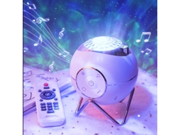 Luminária De Projeção Musical Space Ball Branca Caixa De Música Com Controle Remoto*