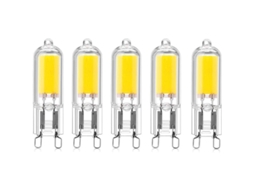 Lâmpadas LED G9 2W Cob 220V 200 Lumens 3000K Equivale a 10 20W Halógeno Pacote de 5 | S/MARCA