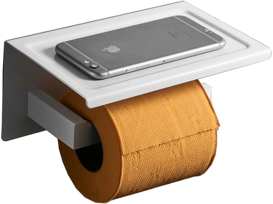 Suporte de Papel Higiênico de Parede, Prata, Suporte para Rolo de Papel BRILVIBERA