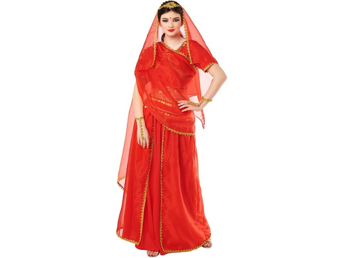 Fato hindu de Bollywood vermelho vibrante para mulher