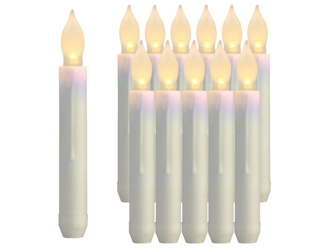 2026 12 Velas Led Elétricas de Palo Longo Sem Chama Decoração de Natal Luzes Decorativas
