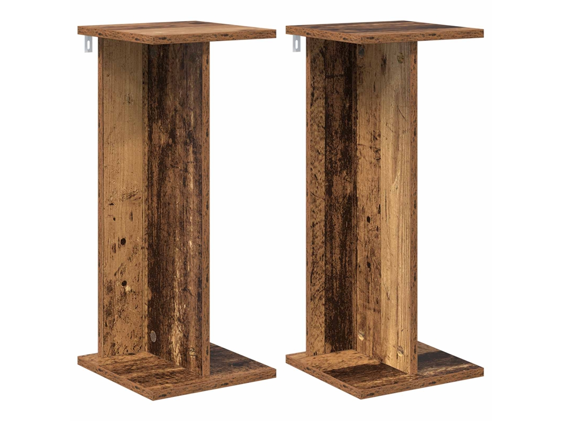 Conjunto 2 Suporte Para Plantas De Interior Vidaxl Castanho Derivados De Madeira (25 X 25,5 X 60,5 Cm)