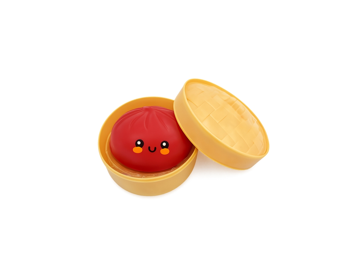 Bola Squishy Baozi Marrom Avermelhado