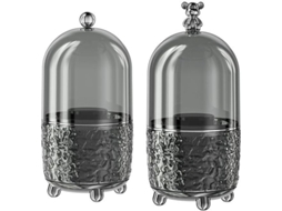 Conjunto de 2 Porta pincéis de Maquiagem com Tampa Transparente Giratória 360° À Prova de Poeira. SFUSHOS