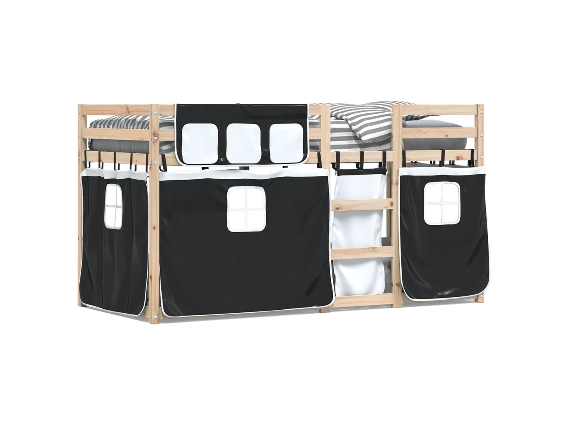 Bunk Bed, Bunk Beds Vidaxl Preto Madeira De Pinho (90 X 190 Cm)