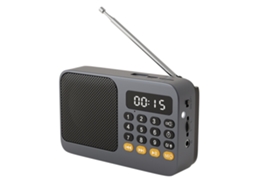 Rádio Fm Portátil com Lanterna e Função Recarregável. MDUG (preto)