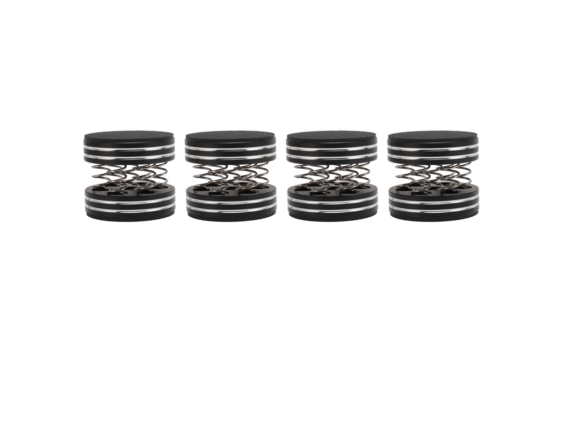 Aetheria 4pcs Pernas de Isolamento com Mola de Liga de Alumínio para Alto falantes Amplificador Cd Dvd Preto
